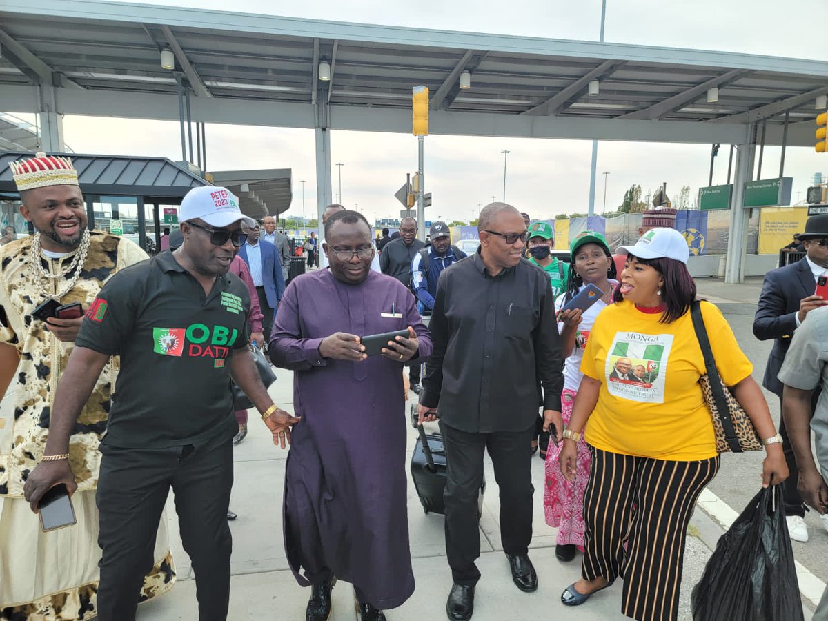 PeterObi's tweet photo. I just arrived John F. Kennedy International Airport, New York, USA to a rousing and heartwarming welcome from Nigerians. -PO https://t.co/5zWQuHAyoi