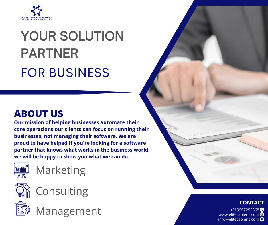 EliteSapiens's tweet photo. Let Experts at EliteSapiens Cover the Technical Side of Your Business While You Focus on Your Core Values.
Best solution for your business https://t.co/3xuDMHS1Qs
.
.
.
#digitalbussiness #digitalbussinessdeveloper #digitalbussinessevolution #digitalbussinessowner https://t.co/rYrd3Vm4Zp