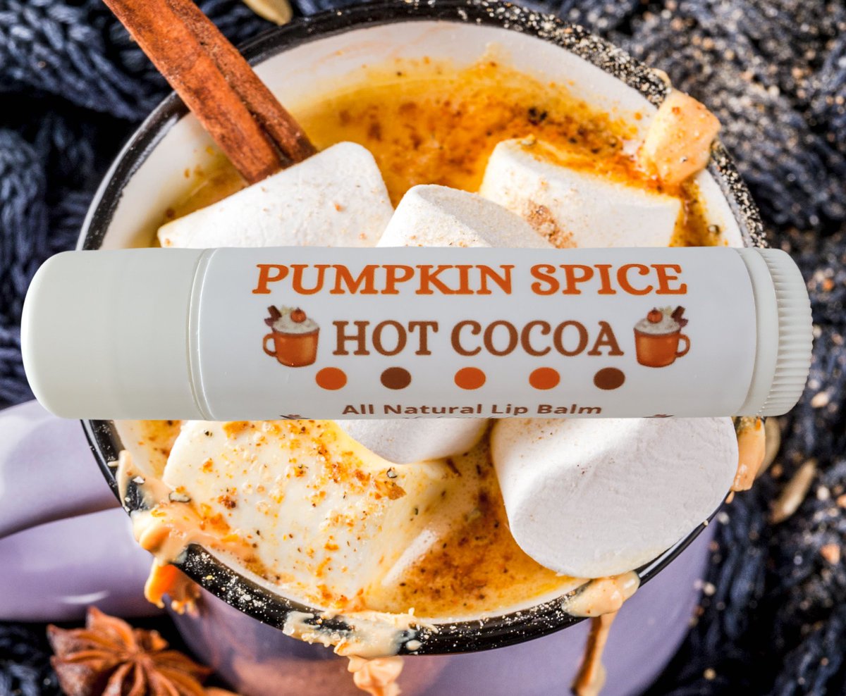 LipBalmsByJess's tweet photo. New scent : Pumpkin Spice Hot Cocoa Lip Balm is now available at my shop!  🎃🧡https://t.co/izT4sFkPDG https://t.co/VHtSUZp3FS