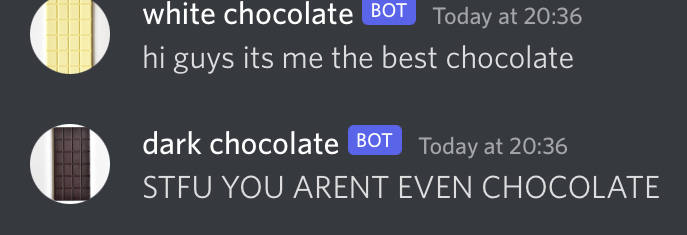 thingdoesstuff's tweet image. Thread of dumb chocolate interactions