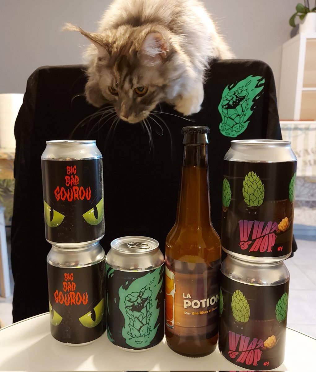 Sakura à l'air intriguée par Gourou <a href="/UBJivay/">Une bière et Jivay</a> !
Hâte de goûter tout ça !