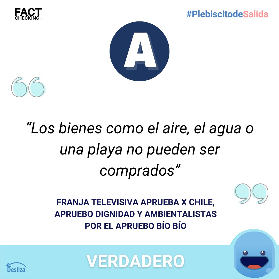 factcheckingcl's tweet image. 📢La propuesta de nueva Constitución establece el agua y el aire como bienes inapropiables, incluyendo las playas del país. 

Lee la verificación completa aquí: bit.ly/3wWIcMF 

#PlebiscitoConstitucional #NuevaConstitucion #Apruebo #Rechazo #Desinformacion #Fakenews