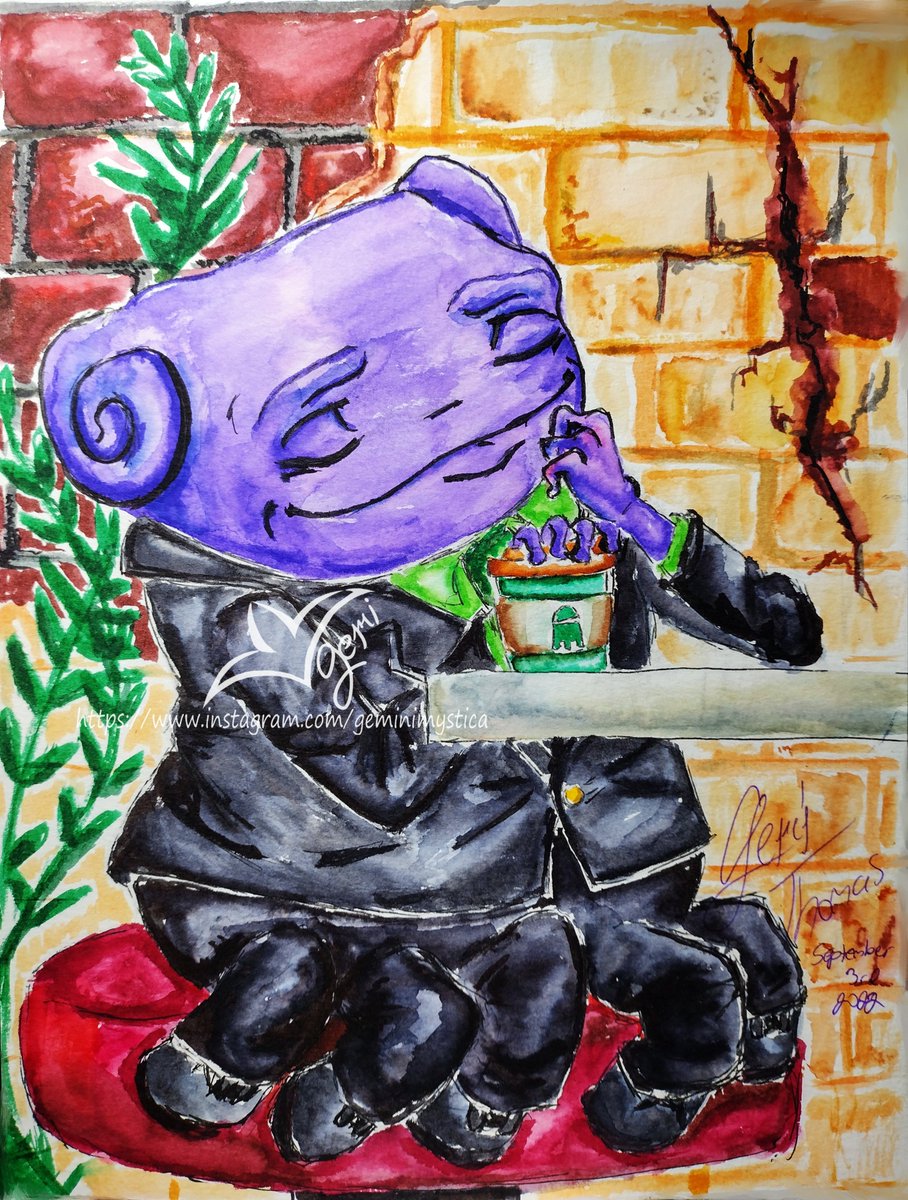 SaturnBoov's tweet photo. Relax Before Work Boov - September 2022

A little business Boov relaxing at his favorite cafe. 

#myart #boov #home2015 #dreamworkshome #dreamworks home #cuteBoov #alienBoov #homeBoov #Smekday #HappySmekday #boovart #aliens #home #fanart #traditionalArt #traditional #watercolor https://t.co/XJL3aQslmu