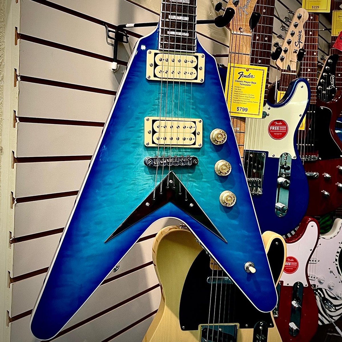 These new guitars from Firefly look, play, and sound amazing! 
🎸
#grandslamguitars #cooperstownny #guitar #cooperstown #ny #upstateny #guitars #fireflyguitars #firefly #flyingv #semihollow #hollowbodyguitar #es335 #flamemaple #spalted #guitarstore #guitarshop