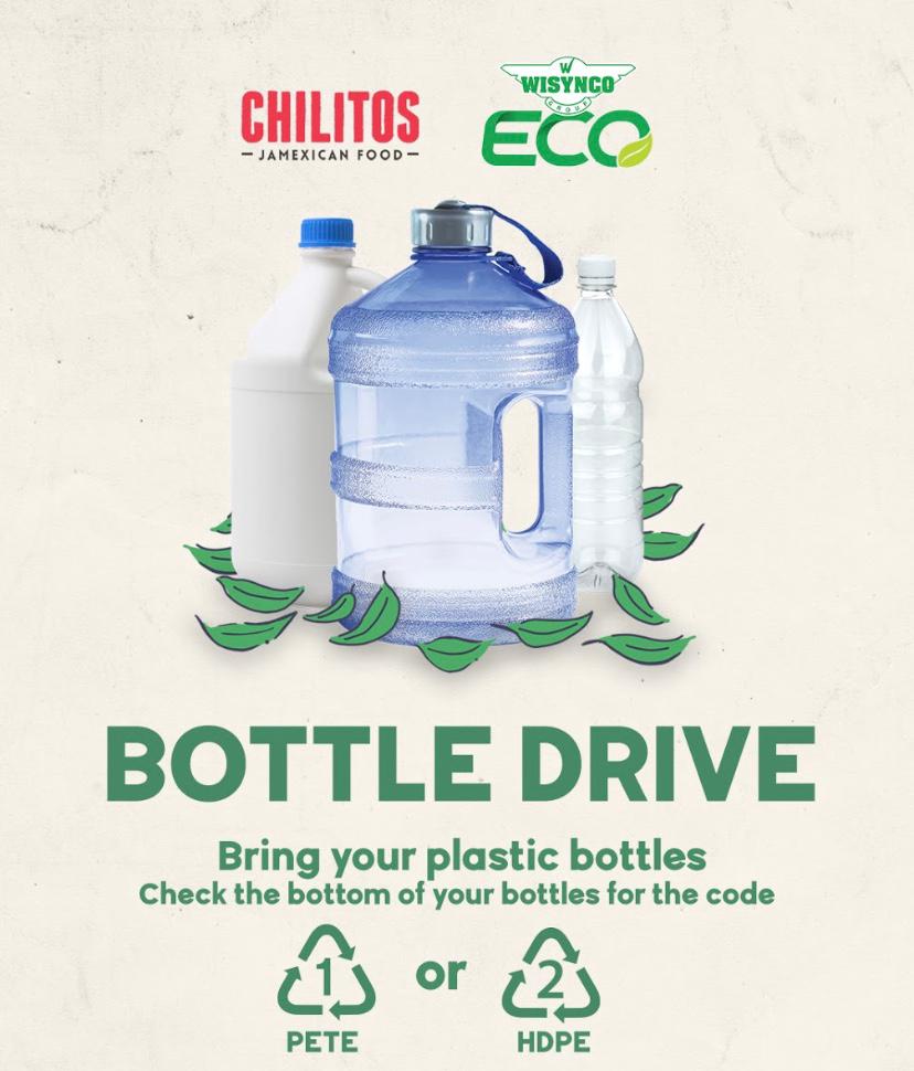 chilitosmexican's tweet photo. Just a reminder that we do have a Plastic Bottle Recycling Collection Bin right in our parking lot! ♻️

Play your part in protecting Jamaica's ecosystems by doing a drop off... and then rewarding yourself with some Chilitos grub! #ChilitosJaMexican https://t.co/H0tEhUs9th