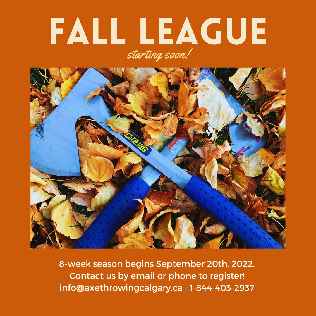 We're back and excited to announce our first league in 2 years! Cost per competitor will be $150, with an early signup discount of $25 off. Contact us by email or phone to register! #axethrowingcalgary #axethrowingyyc #axethrowingcanada #axethrowing #calgary #yyc