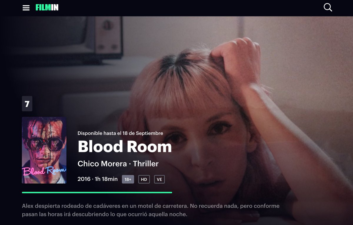 fantasticamen's tweet photo. Seguimos con el @BRetinaFestival en @Filmin y hoy hemos disfrutado de #BloodRoom, un trabajo de @elchicomorera a la dirección (y excelente foto), con @sexxxyblood que produce, interpreta🔝 y se encarga de los Vfx, y un villano encarnado de lujo por @corvillotony. ¡Aquí hay nivel! https://t.co/HBF2ZVYnpr