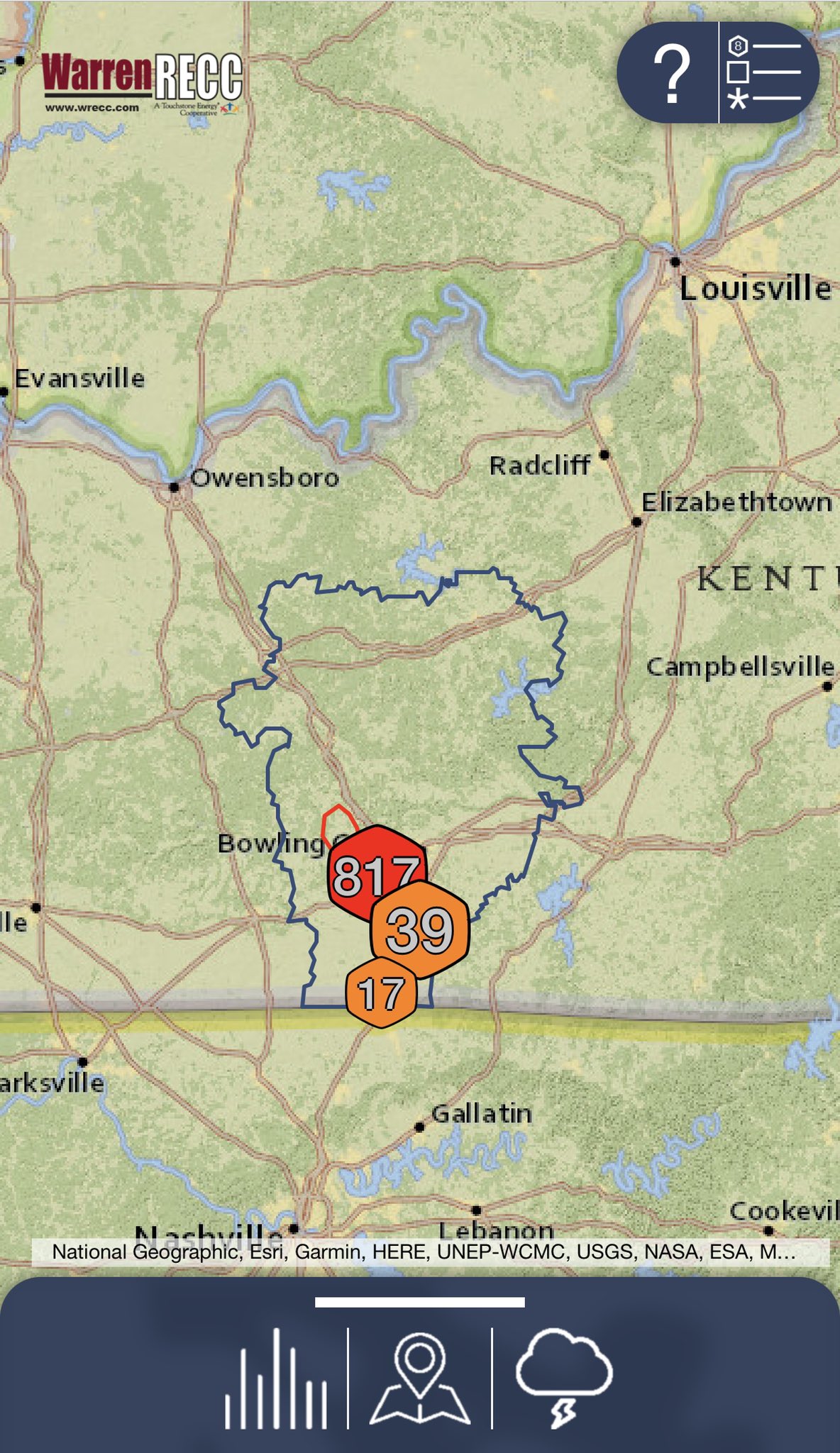 Warren RECC on Twitter: "We have a large outage in Warren County due to