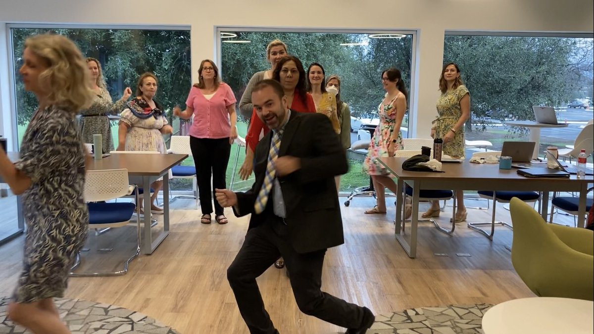 Alce_Gora's tweet photo. G11 teachers recording a welcome video to be aired during our welcome back assembly. I really do work with the best team and at the best school! @ASFM_official #GreatHeights #Hairspray #whodoesntlikeatacophoto https://t.co/5lY1WUx0Cz