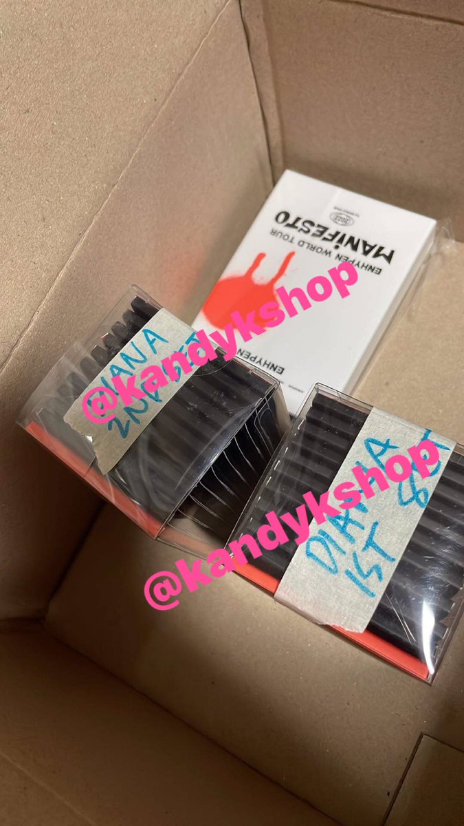 kandykshop's tweet photo. #kandyKUPDATES #kandyKPROOFS

Enhypen Manifesto Tour Merch trading cards and lenticular photocards arrival in kr add secured under 1st PO.

Thinking if I'll feta the trading cards (with isf fees) of course. Will dm muna takers if they want. https://t.co/HDyc4qBkQl