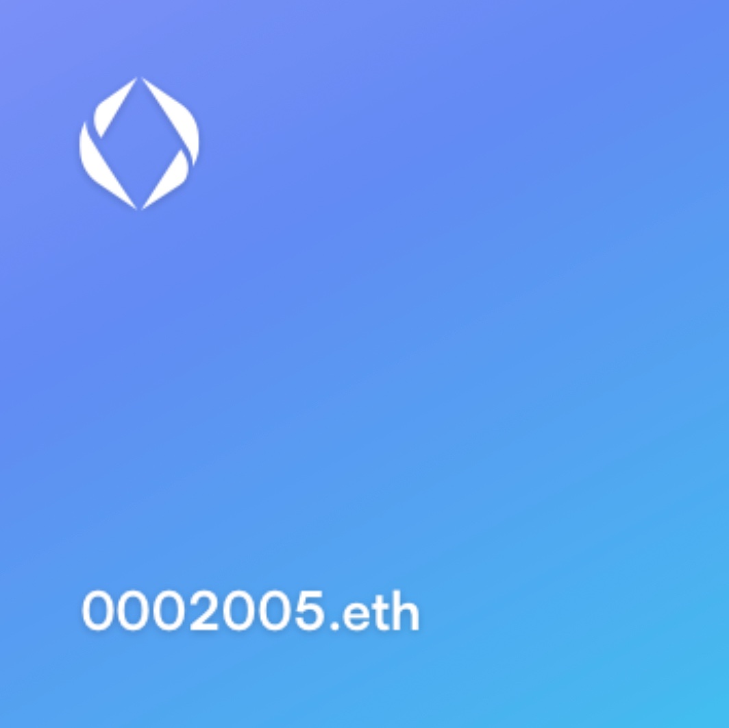 miaveth's tweet photo. 0002005.eth
#3digitENS
#4digitENS
#5digitENS
#6digitENS
#7digitENS
#ens #ensdomain 

Check out this item on OpenSea https://t.co/2APnVu9H59 via @opensea https://t.co/vstllhmW0G