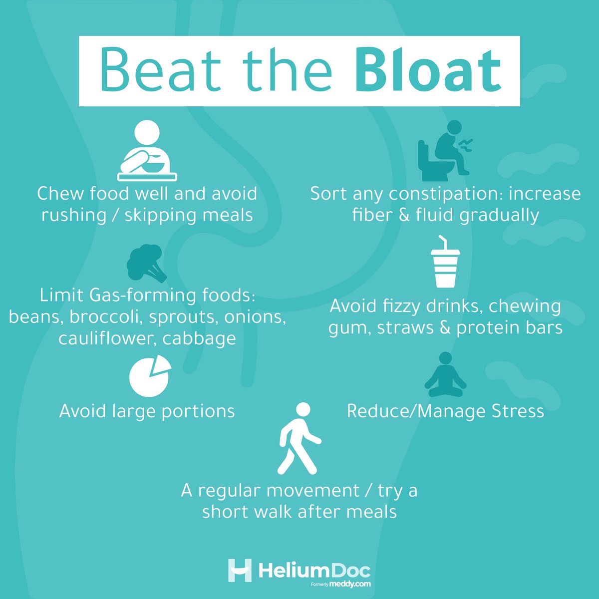 HeliumDoc's tweet image. #LifeTips from an #OnlineDoc: We all have gas. 💨Yet, we're embarrassed to mention it to health-care providers and even to friends and family. In order to minimize gas and a stubborn bloat, follow these 6 tried and tested tips for #Bloating!