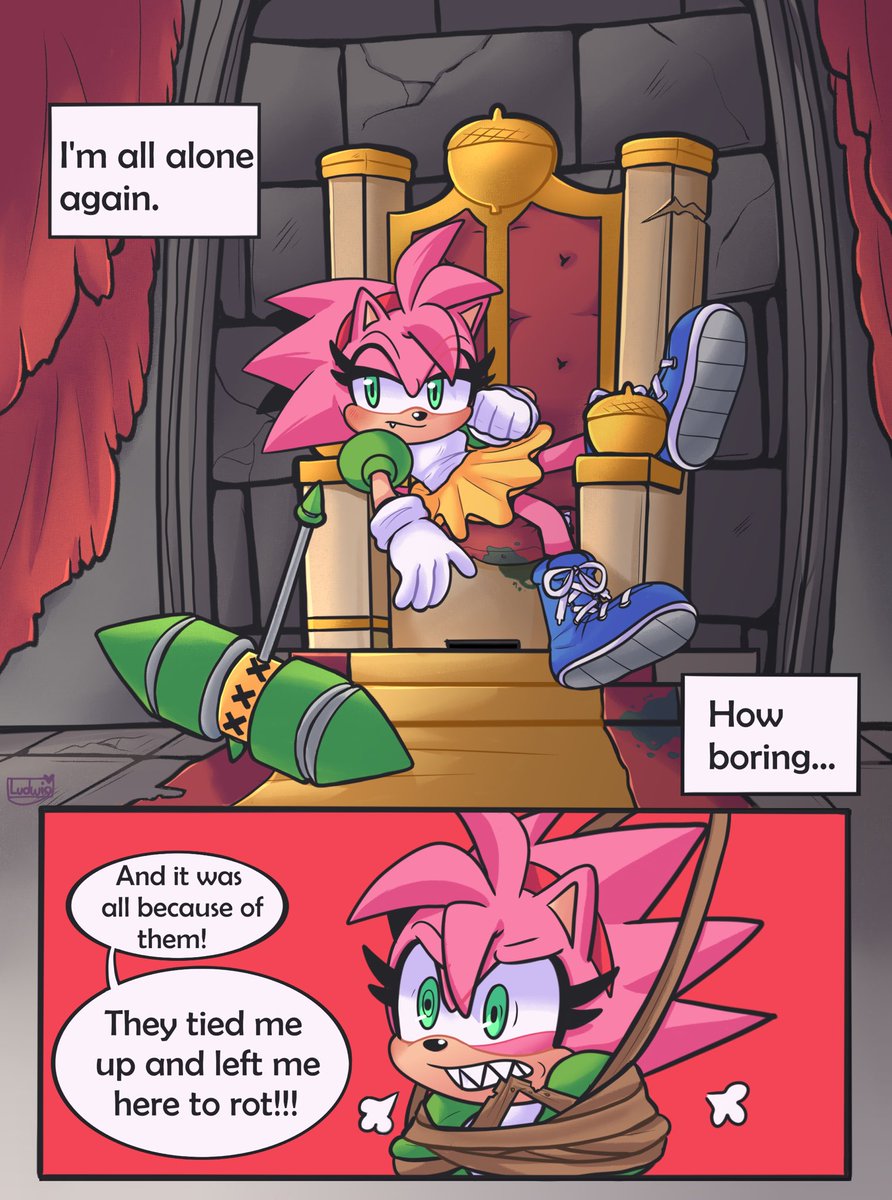 HeartLudwig's tweet photo. Rosy’s Resolution 🗯

This is my finished piece for the @SonicMischiefZ Zine, this is my fist zine and I’m very happy I was able to be part of it, please check it out!! 

#SonicTheHedgehog https://t.co/pZpt1cZ7mq
