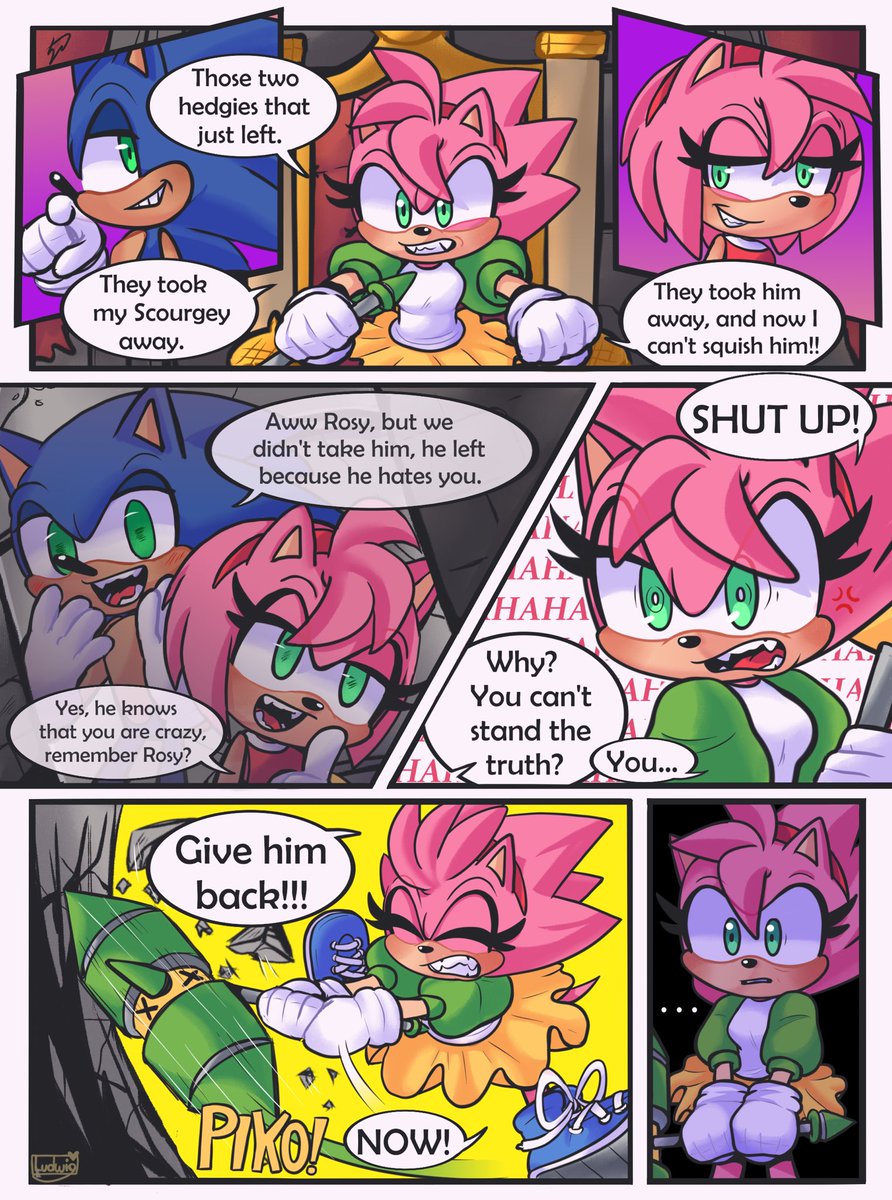 HeartLudwig's tweet photo. Rosy’s Resolution 🗯

This is my finished piece for the @SonicMischiefZ Zine, this is my fist zine and I’m very happy I was able to be part of it, please check it out!! 

#SonicTheHedgehog https://t.co/pZpt1cZ7mq
