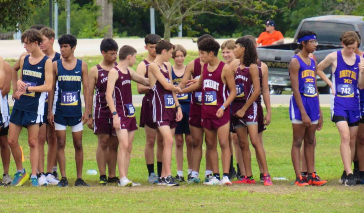 LauraBrast's tweet photo. #35th Annual Hippensteel XC Open this morning. Although Hayden didn’t medal today, he did finish strong (at around 20th overall) & was first out of the @LockhartISD JV Boys team!🏃🏻♂️👟🔒♥️🦁 @LocLions #LockhartLeaders #LionsEmpower #XCRunner #LoveMyLISD #FreshmanYr #RunBoyRun https://t.co/J6lcjkys1U