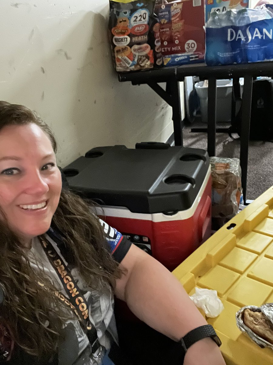 SWatDC's tweet photo. The secret life of a #DragonCon track director…sneaking in the back between panels to eat a hot meal your #1 brought you. Such glamour. Much wow. #LastPartyOnAlderaan is tonight. Gotta fuel up! #WeReady #LPADC #DragonCon2022 #DanceTheNightAway https://t.co/3VCnPgyjW7