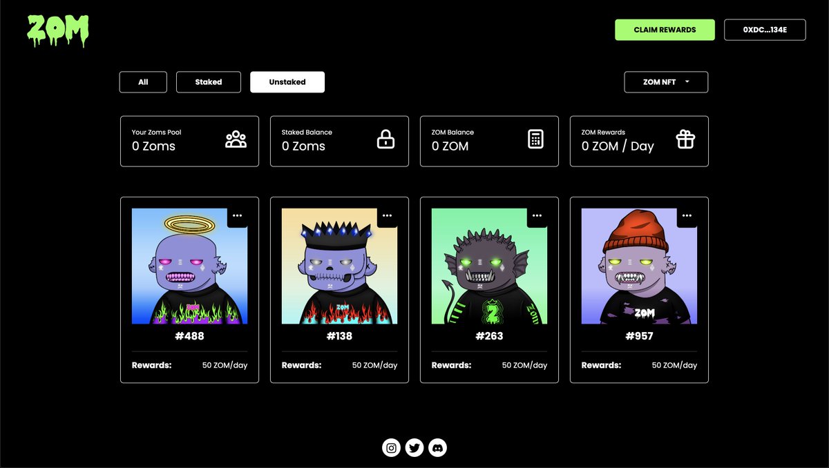 Happy Saturday 💜
Here's a sneak peek of our staking pool UI 🧟🪙

Giving away 1 Zom Pet on this Post 🏆💎

Follow <a href="/ZOMNFT/">ZOMNFT</a>
Like + RT &amp; Tag 3 Friends

#NFTGiveaway #NFTCommunity #NFTGiveaways #NFT #ZOMNFT
