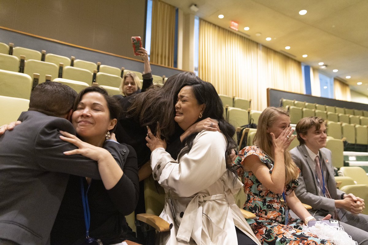 nguyen_amanda's tweet photo. WE CHANGED THE WORLD 😘!!! UNANIMOUS UN #SurvivorsResolution adoption!!!! Thank you UN for affirming to all sexual assault survivors around the world that you see us, our rapes matter, we will not be left behind. https://t.co/h7aRuS144d