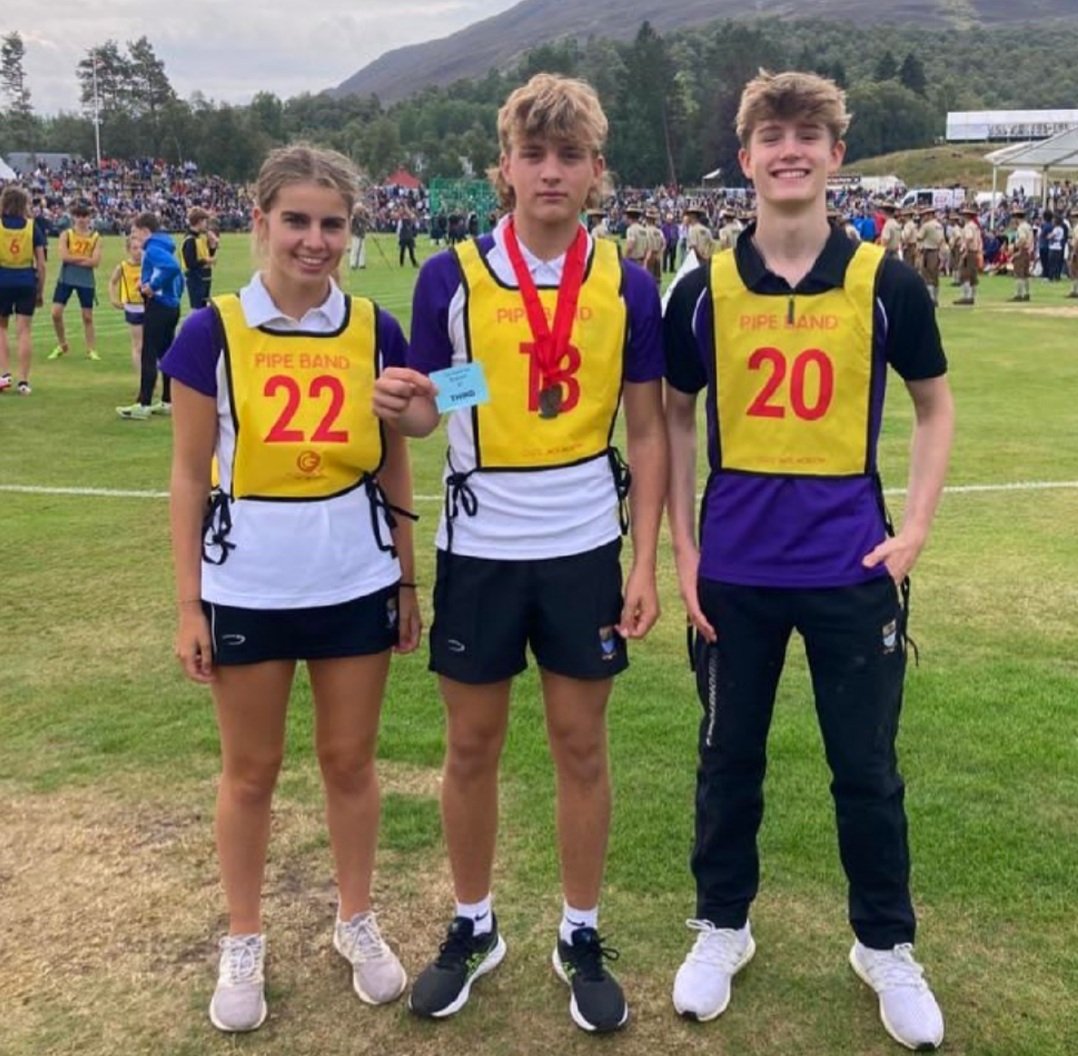 brucehse's tweet photo. A huge well done to Gabriel C who's returned to @brucehse after competing today at the Braemar Highland Games with an impressive haul of beautiful medals. #Braemar #Braemargathering #outdoorlearning #teamwork @brhsgathering @gordonstoun https://t.co/fBr26X9AEm