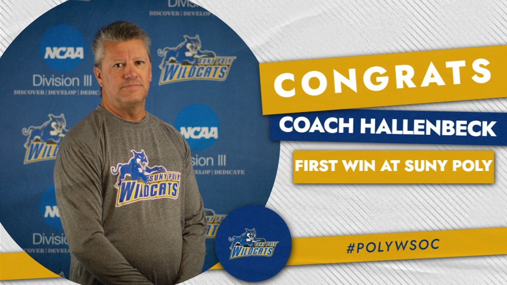PolyWildcats's tweet photo. Congratulations to SUNY Poly women's soccer coach Jeff Hallenbeck!
Coach Hallenbeck earned his first win at SUNY Poly today 4-0 over Clarks Summit.
#firstofmany #PolyWSOC #PolyMilestone #d3soc https://t.co/65zgTMVCTf