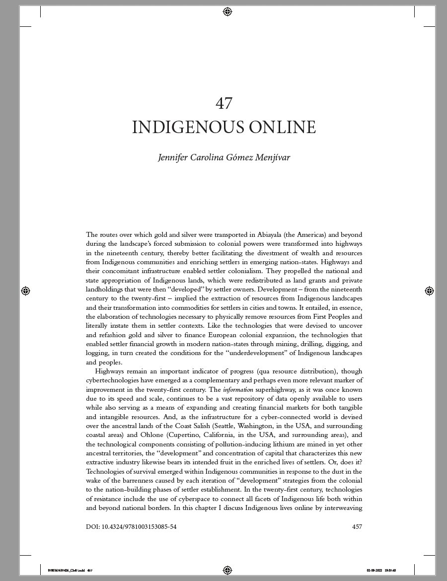 Excited to receive proofs for my newest book chapter, 'Indigenous Online'! #indigenousmedia #NativeMedia #firstpeoplesmedia #fourthworldmedia 

routledge.com/The-Routledge-…