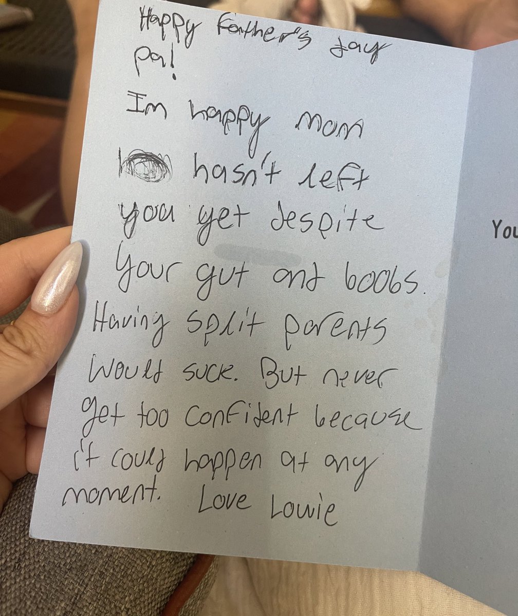 Found a Father's Day card my brother wrote my dad