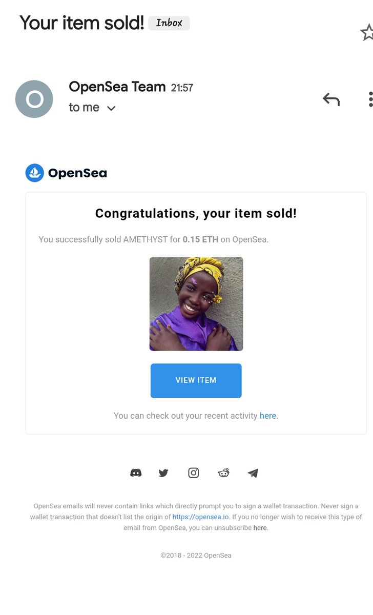 Guys, it's like a miracle .🥺🥺❤.  I just made my first sale on <a href="/opensea/">OpenSea</a>...i am speechless .thank you so much <a href="/MLBinWA/">MatthewLB.TGN</a>. You said it and you did it 🥺🥺🥺❤. Thank you for believing in me
