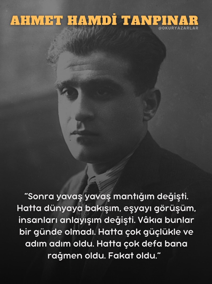 okuryazarlar's tweet photo. Ahmet Hamdi Tanpınar https://t.co/byWJzFu99O