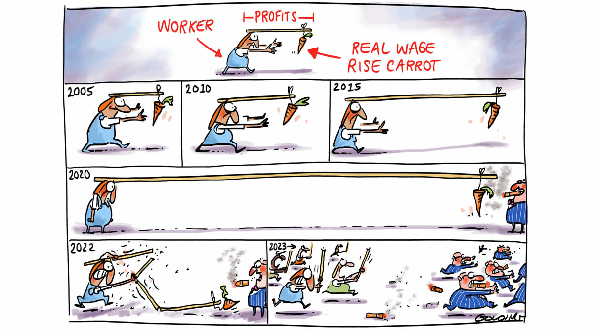 Real wage rise sticks and carrots.
Today's <a href="/sundayage/">The Sunday Age</a> <a href="/smh/">The Sydney Morning Herald</a> cartoon