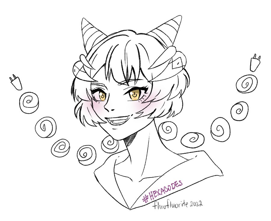 fluofluorite's tweet photo. Pls forgive me I ran out of steam as I was drawing everyone's favourite glitch demon QoQ 

#hexacodes https://t.co/2JYJJZwzZK