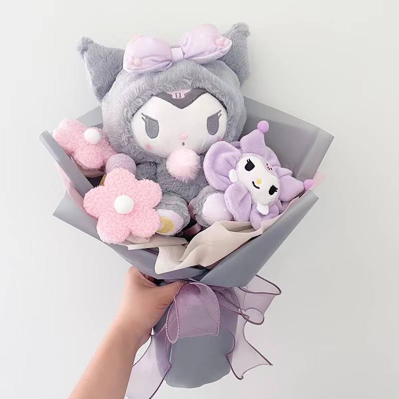 sanriodaily's tweet photo. kuromi plushie bouquet 💫 https://t.co/xtQYNZ29kZ