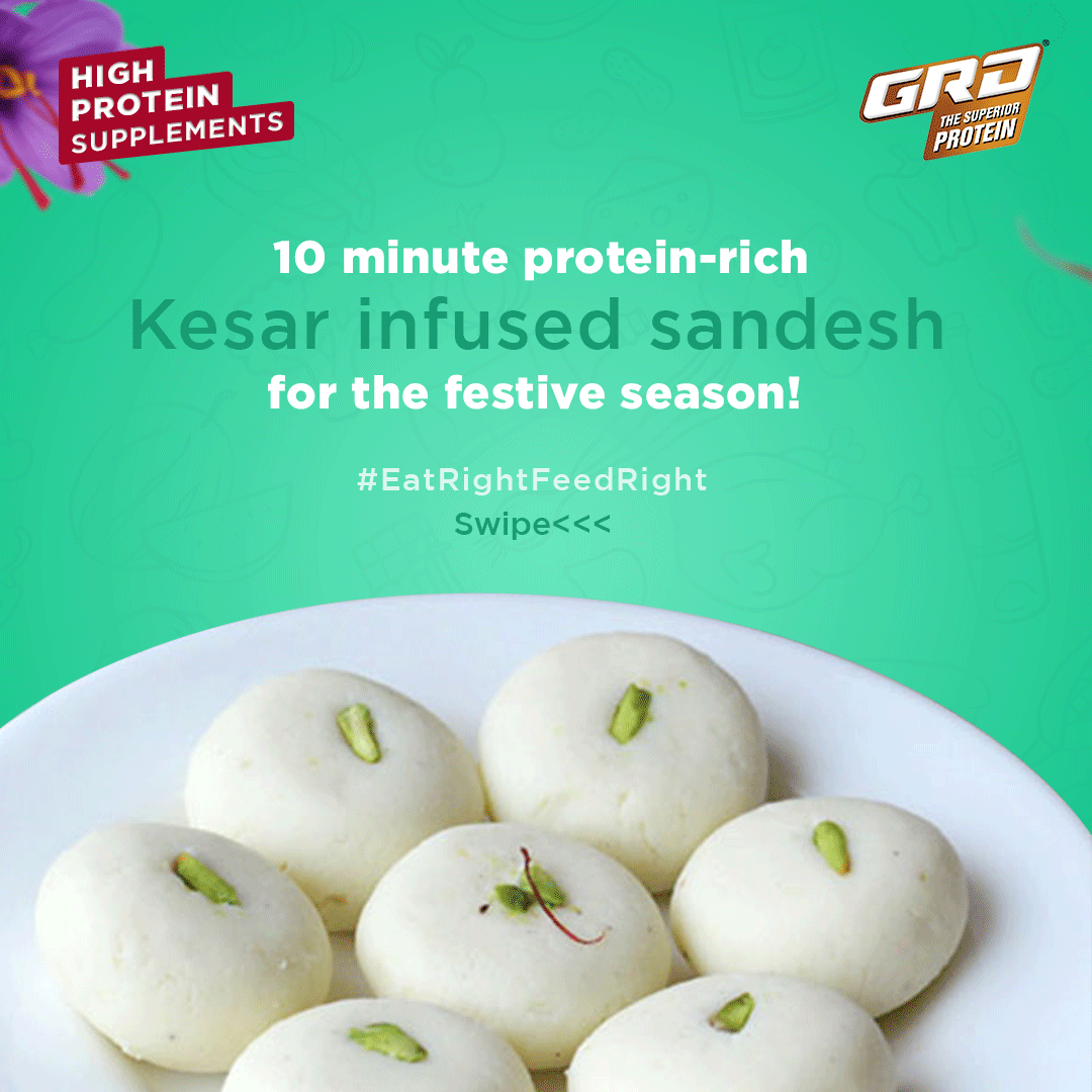 GrdProtein's tweet photo. We added a touch of GRD- Superior protein with diskettes to traditional sandesh! Try this no-cook healthy and delicious mithai this festive season. We’re sure your kids will love these.  

#EatRightFeedRight #NationalNutritionWeek #HealthyWithGRD #Protein #Immunity #Nutrition https://t.co/DNFnJ1pzeV