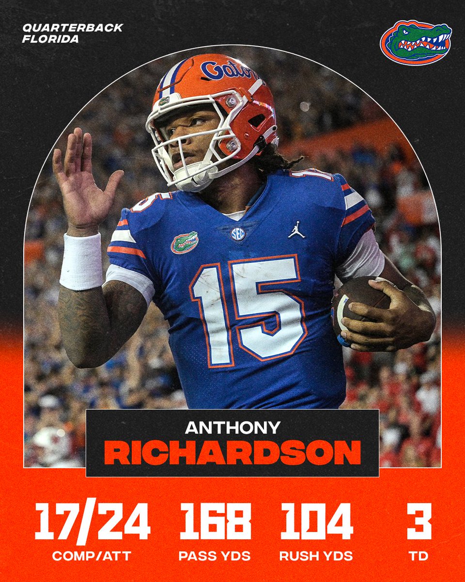 Anthony Richardson had himself a season opener 💥 <a href="/GatorsFB/">Florida Gators Football</a>