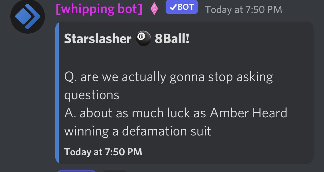 sagewithrage's tweet photo. Our Magic 8 ball went straight savage today! 😂😂. If you’re looking for a sarcastic community of misfits to call home, @discord link in the comments  ⤵️ Come join us in The Garrison! https://t.co/FO1K28TetG
