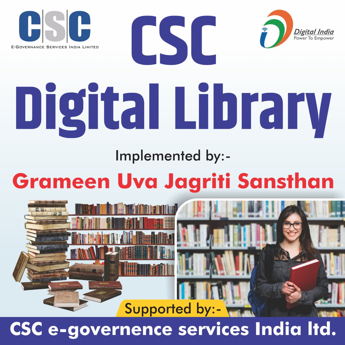 gujsindia's tweet photo. Every @academy_csc can open #Digital_Library and support rural students for make their bright future.
#CSC_Library
@dintya15
@ceo_csc
@PatankarRishi
@subodhmishracsc
@KingomSmec
@cscrajasthan
@GoI_MeitY
@SecretaryMEITY https://t.co/VxUywswWON