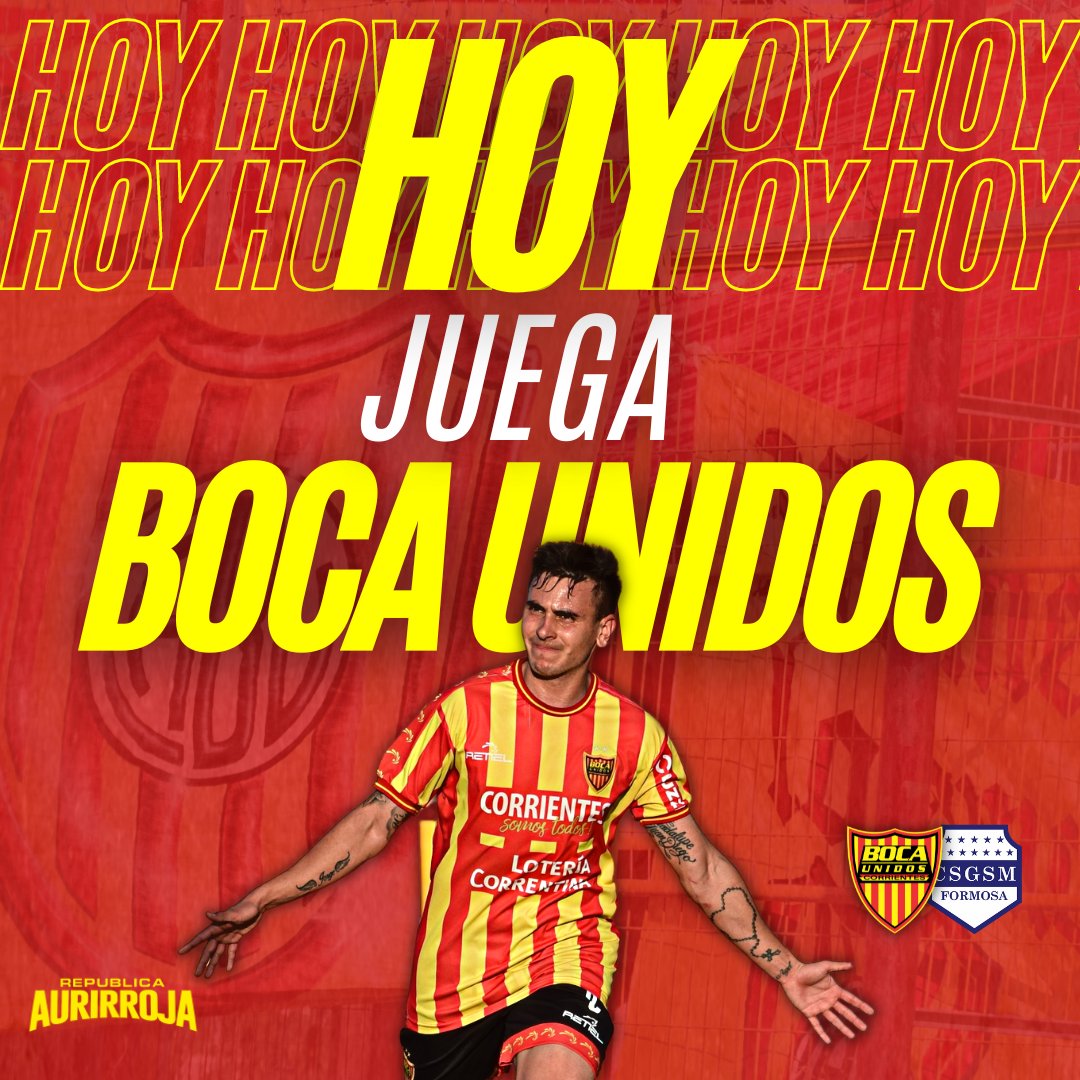 BocaUnidosRA's tweet photo. HOY #JuegaBOCAUNIDOS⚽🎉
🆚 #SanMartínFsa
🏆 #FederalA - Fecha 28
⏰ 16:00
🏟 Predio Leoncio Benítez
🎙 #RAStreaming (YouTube)
#VamosAurirrojo ❤💛 https://t.co/29QklIwd04