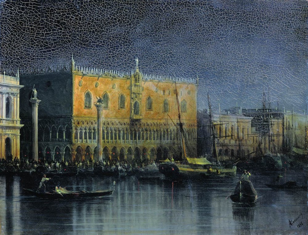 Palace rains in Venice by moonlight, 1878 #ivanaivazovsky #aivazovsky wikiart.org/en/ivan-aivazo…
