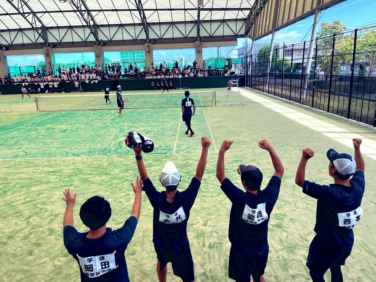 kgu_softennis's tweet photo. 【男子部】
準々決勝
対　明治大

1.下田・黒須④-3(⑦-2)米川・池口
2.西本・岩﨑2-④金山・齋藤
3.岡田・金井④-2白川・田中
4.下田・黒須2-④金山・齋藤
5.岡田・金井1-④金山・齋藤

接戦の末、2-3で負けてしまいました。

明日からもダブルス、シングルがあるので、引き続き応援お願いします❗️ https://t.co/1ISoDl0axd