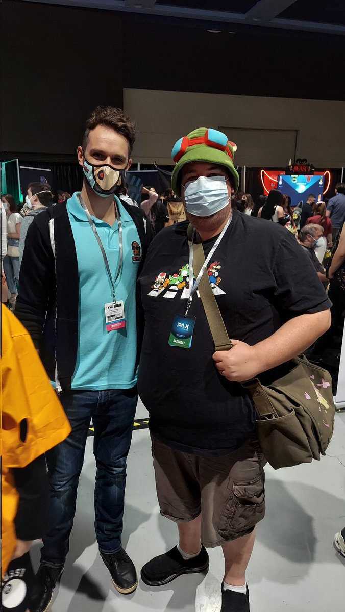 12thfantheman's tweet photo. Got a chance to meet the creators #magequit with @BowlcutStudios great game to play play with your friends! And don't forget to curve your spells! #PAXWest #PAXWest2022 #Paxlovid https://t.co/Q00Y5Lcaew