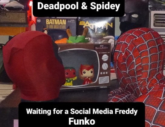 WadeKillsonYT's tweet image. Honestly just hoping to get @OriginalFunko attention! Hopefully make them laugh! 🤣😅 Because Deadpool and I have been staring at this #FunkoTV watching #WandaVision and they haven&apos;t said a word.. 🤷‍♂️😅🤣 hope you have a laugh! 🤣🙌💪 #Funko #FunkoFamily #funkophotoadaychallenge
