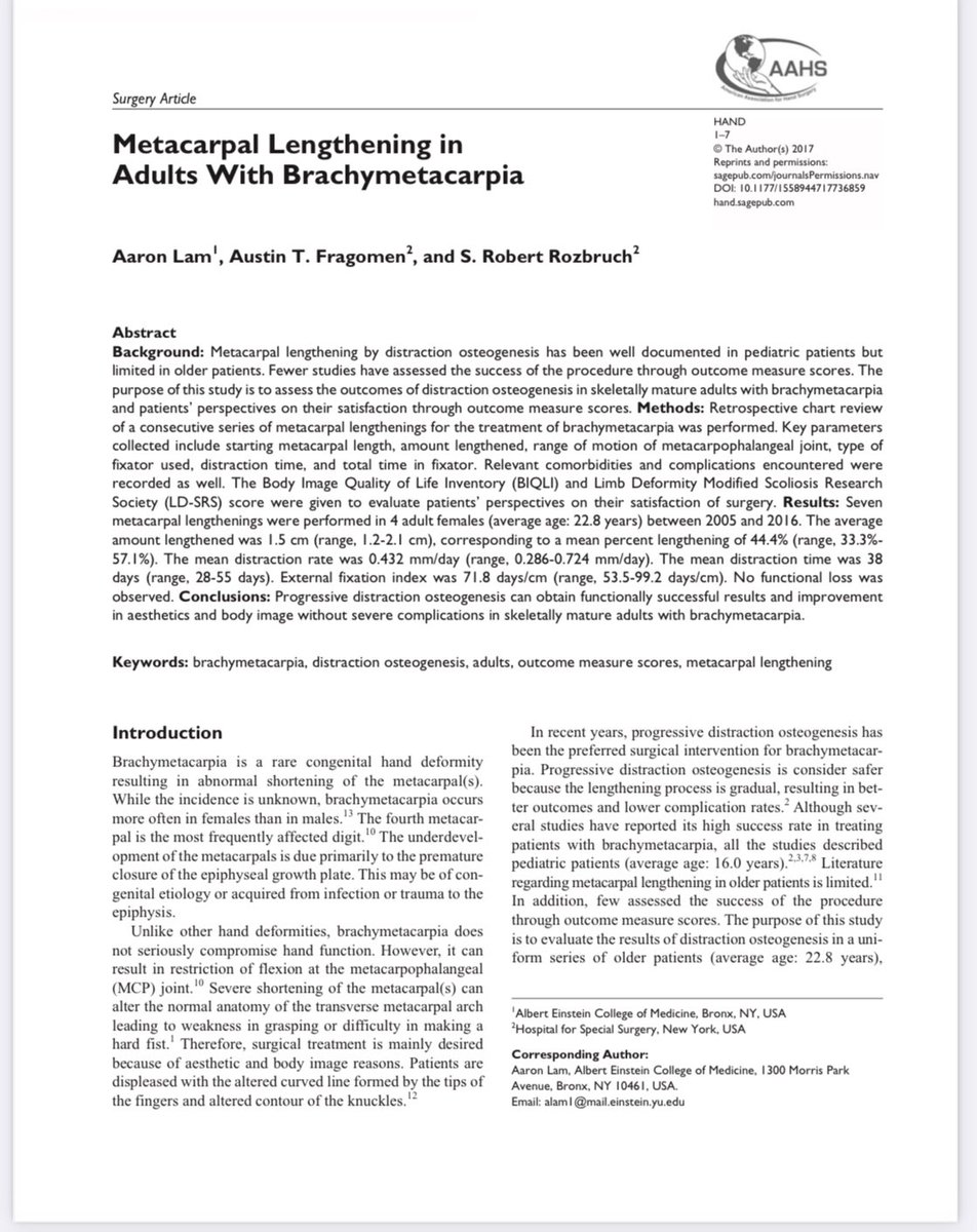 @JohnDunnMD @Congenitalhand @md_thabet @Amrorthopedic @naileditortho @orthobullets @OrthoCali @WBAMCOrthoRes @joshctadlock @MilOrtho @HandPodcast @owntheboneAOA @Medartis_Global @TrimedOrthoInc Can’t this just be brachymetacarpia?