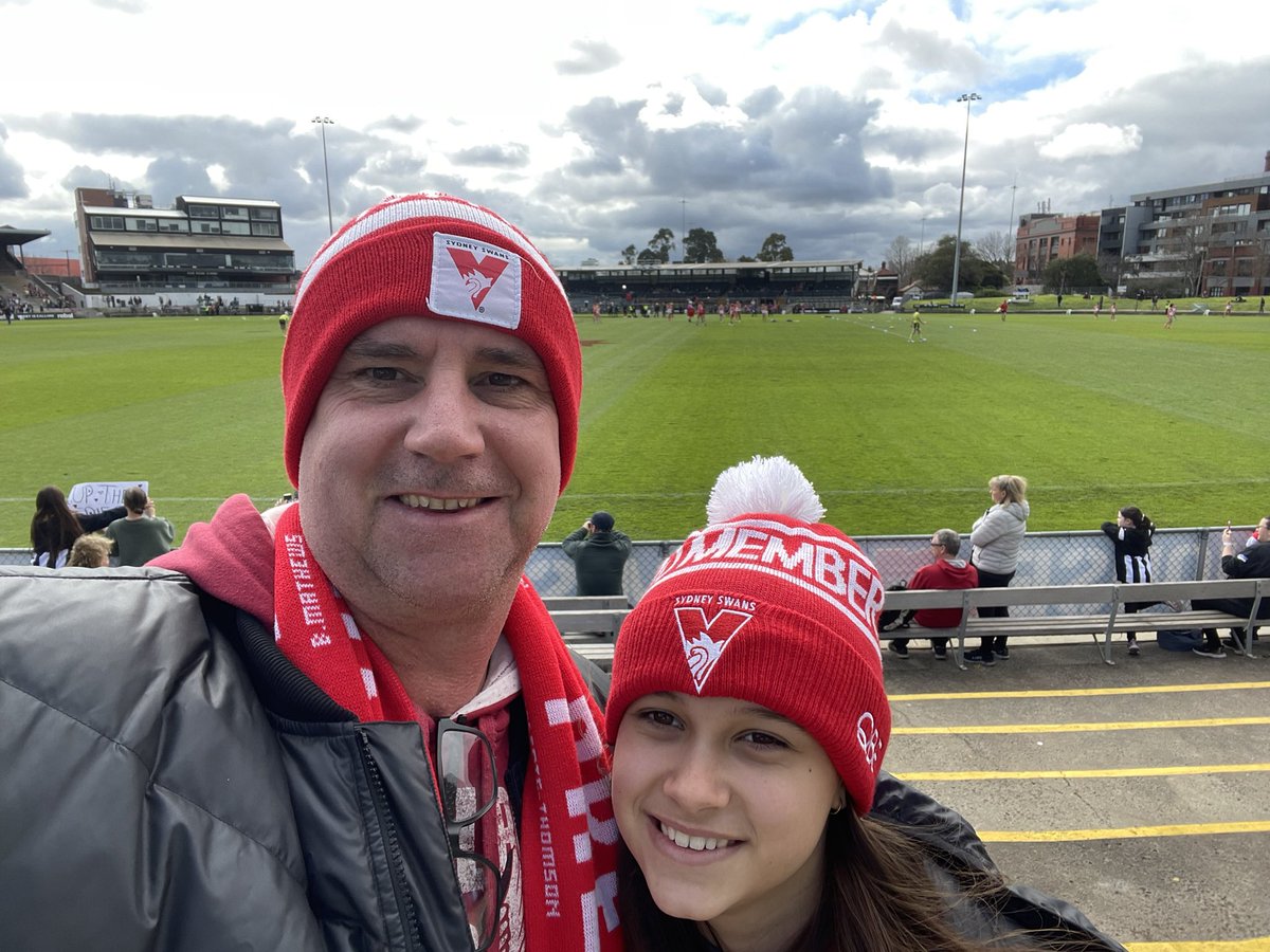 pj_asho's tweet photo. @SydneySwansAFLW Swans first AFLW game in Melbourne and we are on board #FirstHappensOnce https://t.co/VYvsZBgsSb