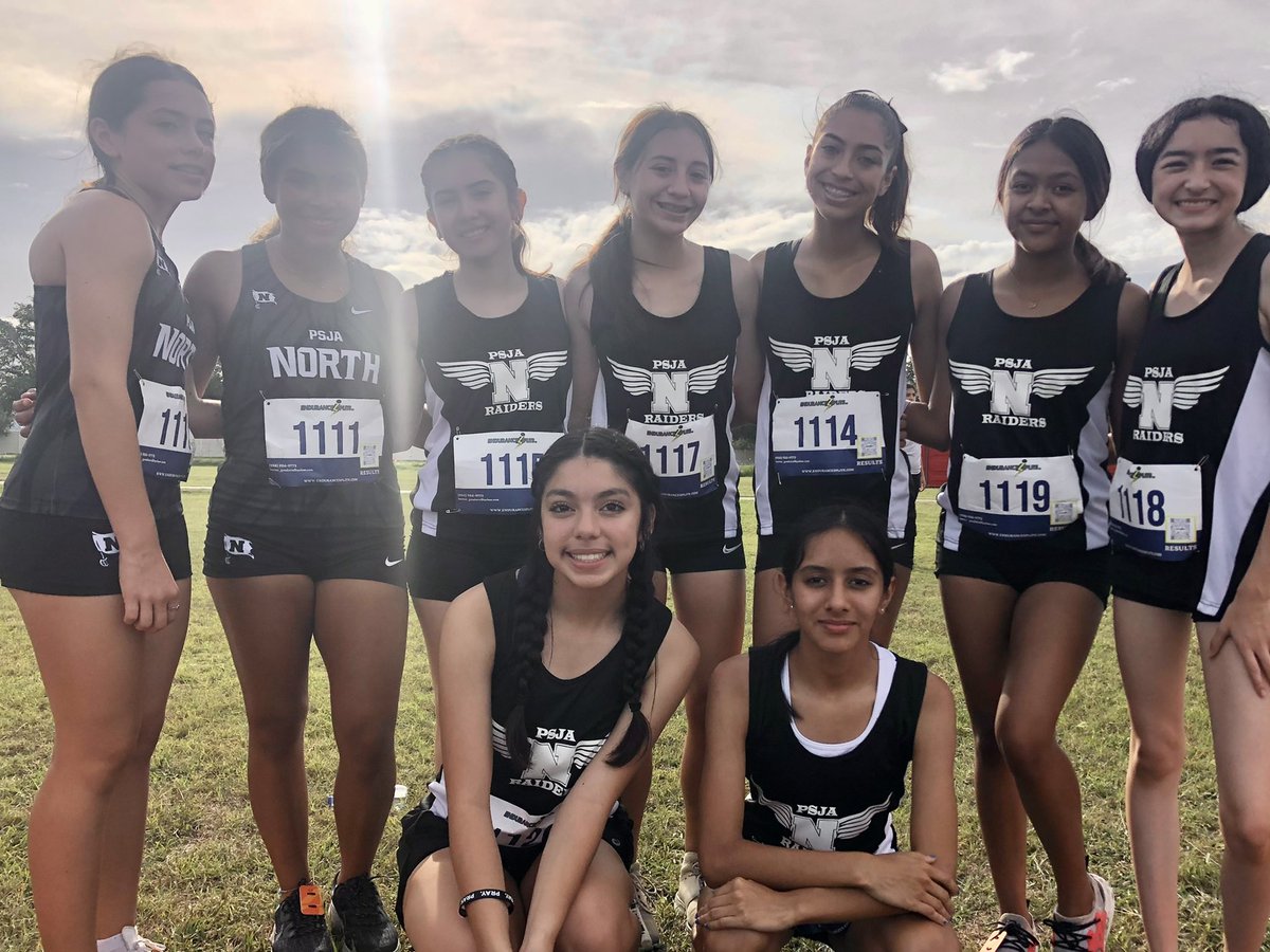 PSJANORTHECHS's tweet photo. Congratulations to the Lady Raiders XC teams for another great meet at the RGV Classic in Edinburg! Eileen Reyna finished in 9th place at the varsity level, and Evee Rodriguez 7th place at the JV level. Keep working hard and making your school proud! @PSJAISD #north #Raiders https://t.co/HxFmNlAOFA
