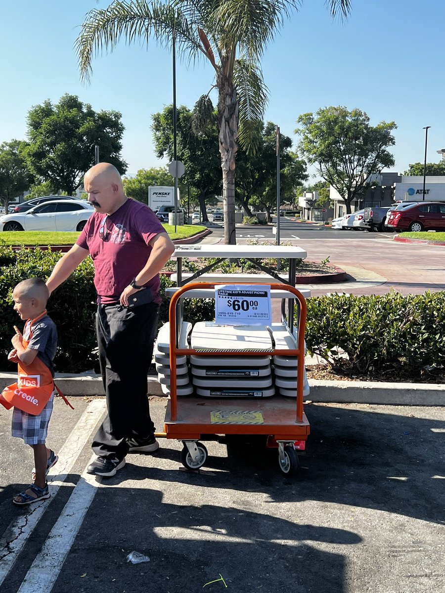 Kids work shop at #homedepot0687 South Upland was a big success even on a 105 degree day, fans, lots of ice cold water and tents to keep the kids cool, even shouting out our kids picnic tables at a great deal only $60.00 come and get one! <a href="/CesarCerda0687/">Cesar Cerda</a> <a href="/FrankGarciaTHD/">Frank Garcia</a>