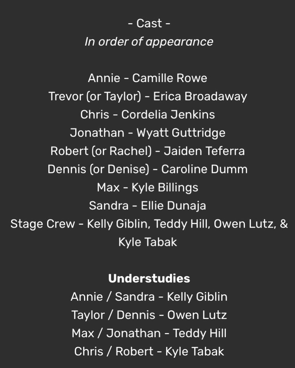 SHSTheatre's tweet photo. CONGRATULATIONS! The cast lists are up for “The Play that Goes Wrong” AND our student-directed one act of “Peter Pan”! https://t.co/4ZJ3tS5S1v