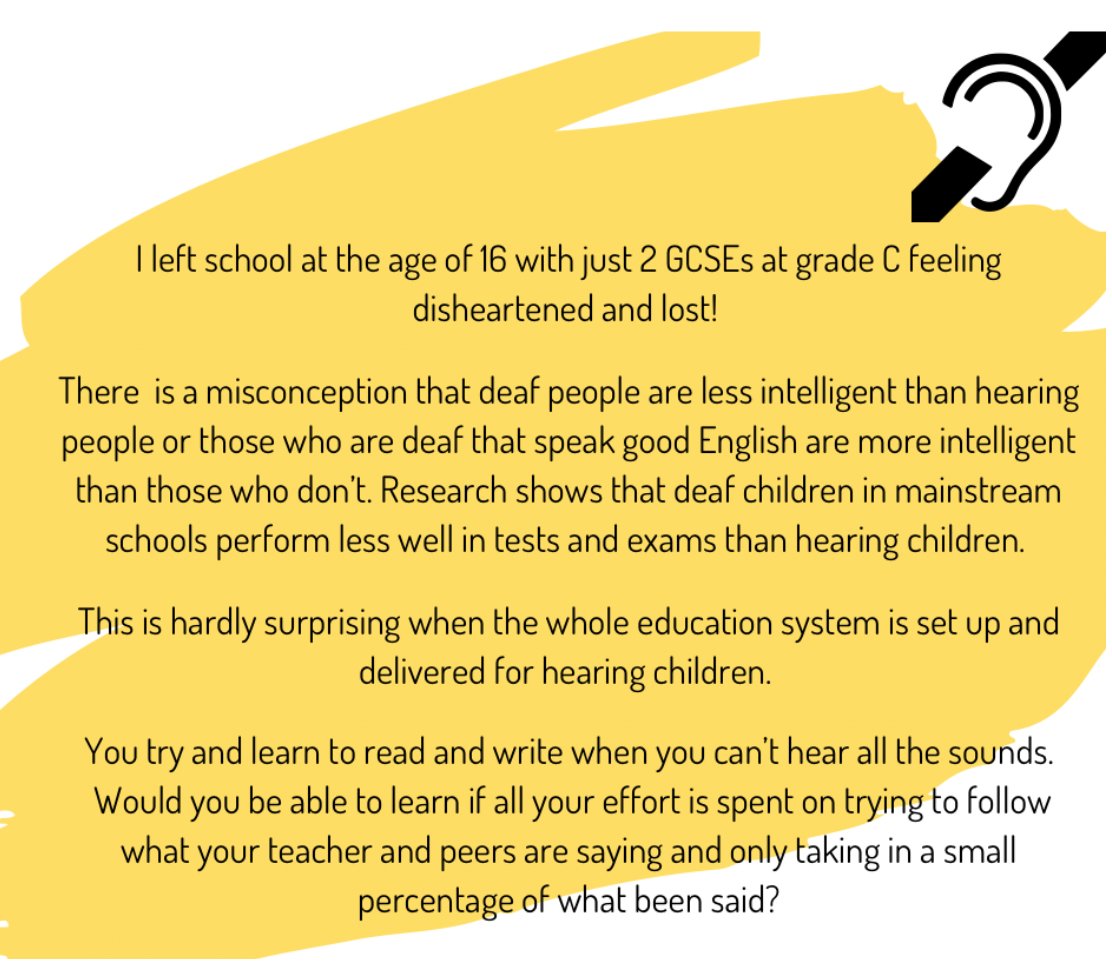AbleOTUK's tweet photo. September is International #DeafAwarenessMonth, #BeAnAbleOTUKAlly @SusanGriffiths5 challenges the misconception that deaf people are less intelligent than hearing people. This is perpetuated by an educational system that is built on #SystemicAbleism https://t.co/AoRssrs3UE