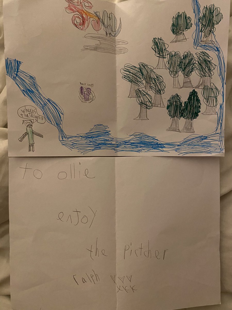 ArkenstoneGames's tweet photo. My 7yr old daughter knows I am a Patreon supporter of the incredible @RalphHorsley and tonight she seems to be attempting to impersonate you, Ralph! She does love her dragons… https://t.co/ehEqoNVJ8e