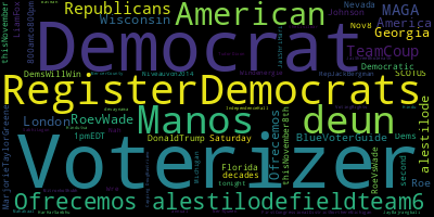 infokalyptisch's tweet photo. Trending in my timeline now: #Voterizer (23) #Democrats (16) #RegisterDemocrats (10) #deun (9) #Ofrecemos (9) #Manos (9) #Americans (7) #alestilodefieldteam6 (6) https://t.co/rWh36Dpef2