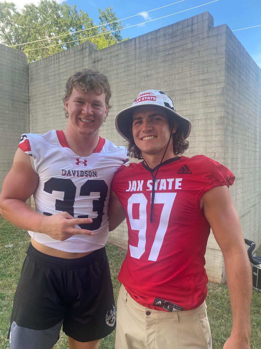 Leo Lions Football (Remix) (@leolionfb1) on Twitter photo Good moment between former Lions turned respected opponents. <a href="/masonsheron2/">Mason Sheron</a> with <a href="/CarsonMccauley1/">Carson McCauley</a> as <a href="/JSUGamecockFB/">Jacksonville State Football</a> hands <a href="/DavidsonFB/">Davidson Football</a> a 35-17 loss. <a href="/LeoLionFootball/">Leo Lions Football</a> <a href="/LeoLionsCheer/">Leo Cheerleading</a> <a href="/BarstoolLeo/">Barstool Leo</a> Good moment between former Lions turned respected opponents. <a href="/masonsheron2/">Mason Sheron</a> with <a href="/CarsonMccauley1/">Carson McCauley</a> as <a href="/JSUGamecockFB/">Jacksonville State Football</a> hands <a href="/DavidsonFB/">Davidson Football</a> a 35-17 loss. <a href="/LeoLionFootball/">Leo Lions Football</a> <a href="/LeoLionsCheer/">Leo Cheerleading</a> <a href="/BarstoolLeo/">Barstool Leo</a>