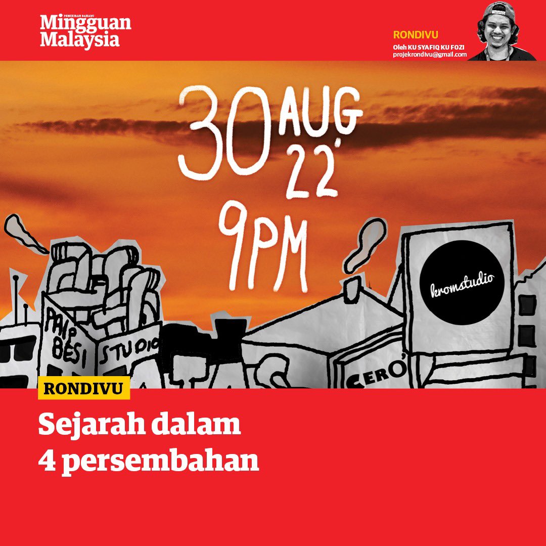 inirondivu's tweet photo. Terima kasih banyak2 buat semua yang menjayakan Gig 100 Rondivu semalam.

Kerja tetap kerja, jadi hari ni akan ada artikel Rondivu juga. Kalau Rondivu sambut artikel ke-100, @rojaksession rai video ke-100.

Dapatkan Mingguan Malaysia hari ini untuk baca tentang Sekangkang Kera! https://t.co/a1gZtMBCFe
